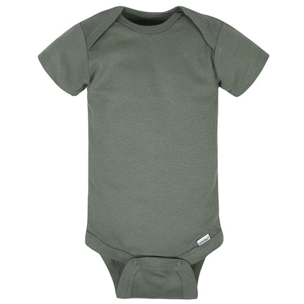 Gerber Baby Boys' 8-Pack Short Sleeve Onesies Bodysuits, Tiger Green, Newborn