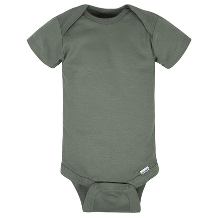 Gerber Baby Boys' 8-Pack Short Sleeve Onesies Bodysuits, Tiger Green, 12 Months