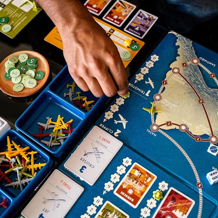 PAN AM Fun Strategy Board Game For The Whole Family - Includes 52 Airplane Miniatures From 4 Distinct Airline Eras (Ages 12+) Ideal for 2-4 Players - Funko 48719 Signature Games