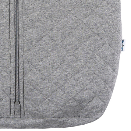 Gerber Unisex Baby Quilted Wearable Blanket, Grey Heather, 0-6 Months