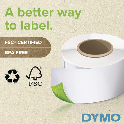DYMO Authentic White 2x3-1/2" Card Stock 300 Per Roll