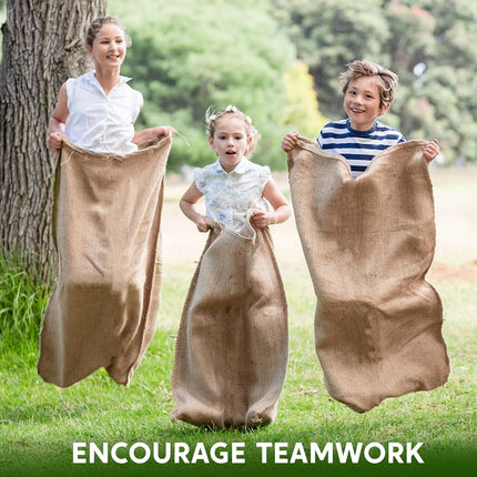 JOYIN 6 Pack Large Burlap Potato Sack Race Bags, 39" x 25" Potato Sacks Racing Bags for Kids & Adults,Outdoor Play, Family Reunion, Outdoor Picnic Party, Outside Yard Lawn Easter