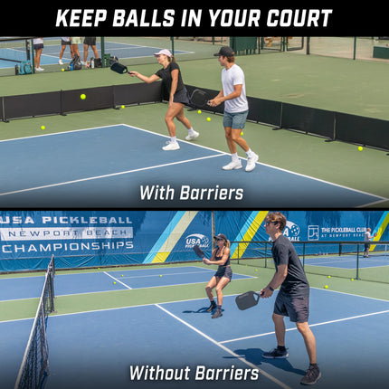 GoSports Barrera de Bolas de Pickleball, Paquete de 3 - Divisores de Cancha Personalizables para Canchas de Pickleball