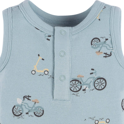Gerber Baby Boys Multi-pack Sleeveless Onesies Bodysuit, Blue Bike, 12 Months