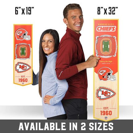 NFL Kansas City Chiefs Arrowhead Stadium 3D Stadium Banner-8x323D Stadium Banner - 8"x 32", Team Colors, 8" x 32"