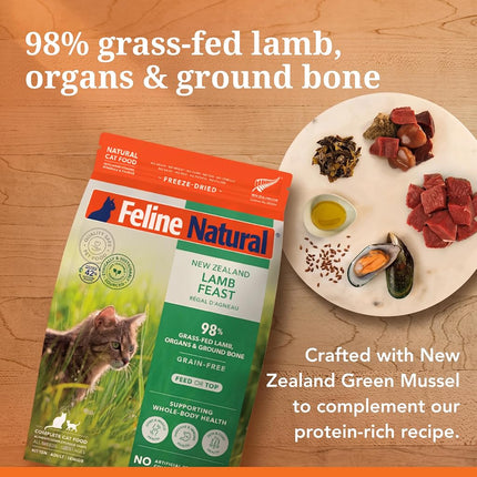 Feline Natural Lamb Freeze-Dried Cat Food, Grain-Free, 320g
