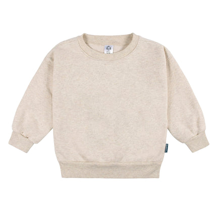 Gerber Baby Girls' Toddler 2-piece Fleece Sweatshirt and Jogger Set, Oatmeal Heather, 2T
