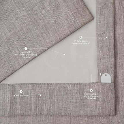 HPD Half Price Drapes BOCH-LN185-P Faux Darkening Curtains-108 Inches Long Extra Wide Luxury Linen Curtains for Bedroom & Living Room (1 Panel), 100W x 108L, Clay