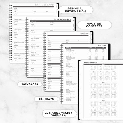 2026-2030 Monthly Planner/Calendar - 5 Year Monthly Planner, Jan. 2026 - Dec. 2030, 9" x 11", 5 Year Calendar Double-Side Pocket + Durable Polypropylene Cover