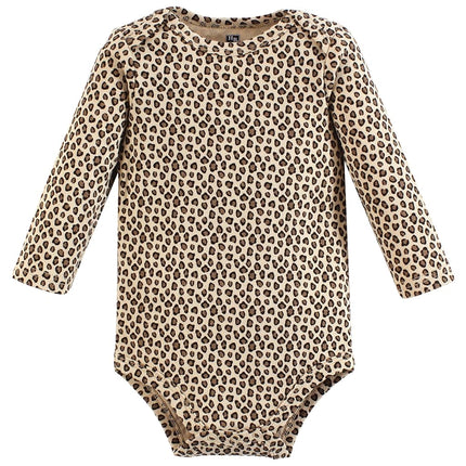 Hudson Baby Unisex Baby Cotton Long-Sleeve Bodysuits, Red Rose Leopard, Red Rose Leopard, 12-18 Months