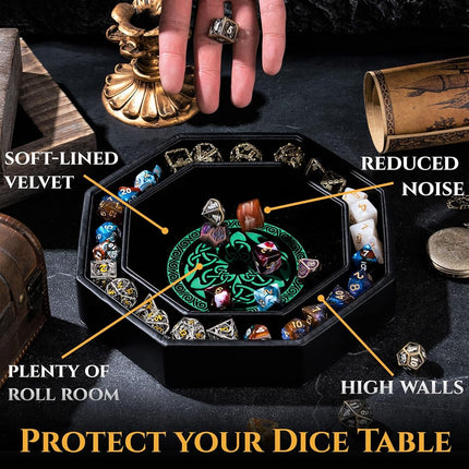 Premium Dice Tray for DND Valknut & Dragon Design – 23 CM