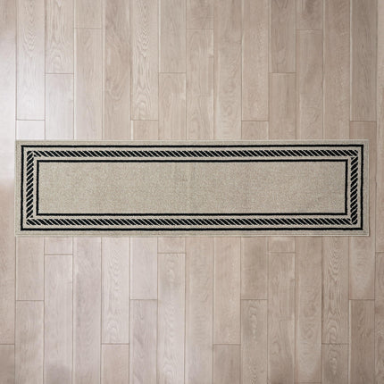 Nautica – Runner Rug | Indoor Runners for Hallways and Entry Rugs| Non-Slip and Non-Skid Entry and Kitchen Door Mat| Machine Washable Entryway Carpet Rugs | 2'2" x 8'| Rope Border Natural Twist