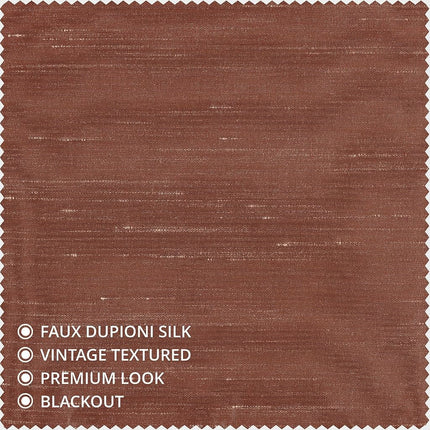 HPD Half Price Drapes Faux Silk Blackout Curtains 84 Inches Long for Bedroom & Living Room Vintage Textured Blackout Curtain (1 Panel), 50W x 84L, Copper Kettle