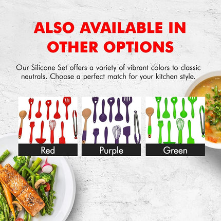 Chef Craft Juego de utensilios de cocina de silicona prémium, 11 piezas, morado