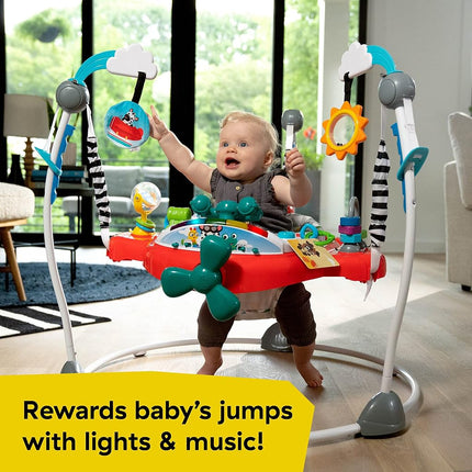 Baby Einstein Ocean Explorers Airplane Adventure 2-in-1 Interactive Activity Jumper with Lights Ages 6 Months +, Max Weight 25 lbs., Unisex