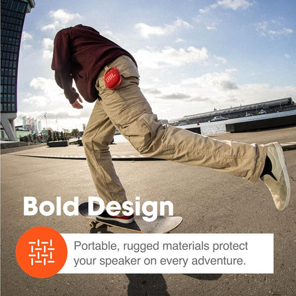 JBL Clip 4, Black/Orange - Portable Bluetooth 5.1 Speaker - Up to 10 Hours of Play - Waterproof & Dust Resistant - Includes Noise & Echo-Canceling Speakerphone