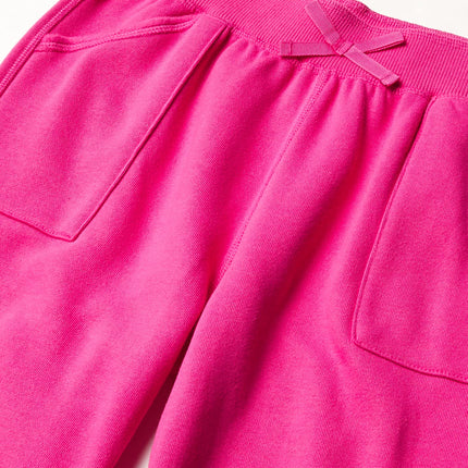 IZOD Girls' Sensory-Friendly Sweatpants, Soft Fleece Fabric with Elastic Waist&Drawstring,Tagless,Flattened Seams & Pockets, Rose, 4-5