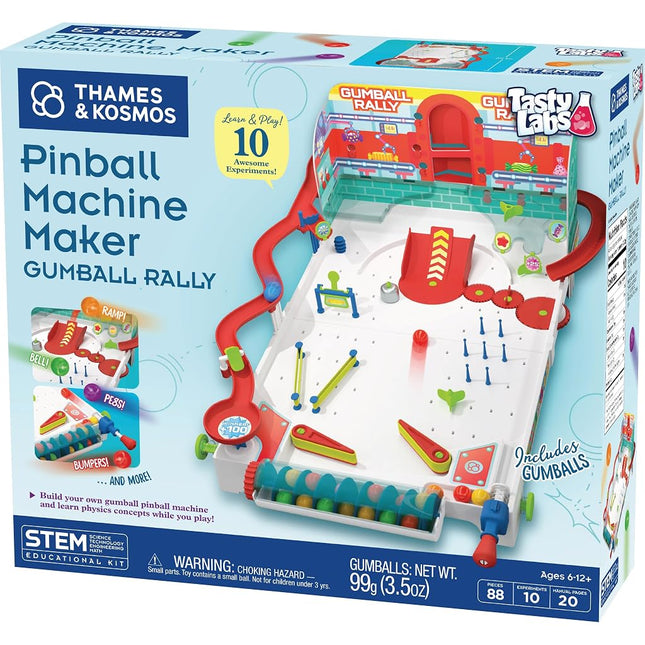 Thames & Kosmos Pinball Machine Maker STEM Experiment Kit, Build a Reconfigurable Pinball Machine, Use Gumballs to Play, Explore Physics, Force, Motion, Gravity, Simple Machines, Gumballs Included