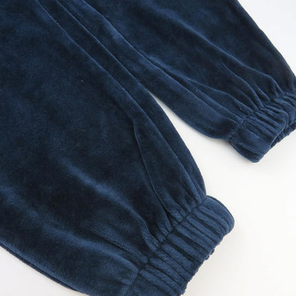 HonestBaby Velour Pullover Hoodie and Zip Front Sweatshirt and Jogger Sweatpants Set Baby, Toddler, Boys, Girls, Unisex, Navy, 3T, Navy, 3T