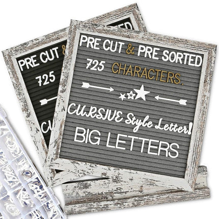 Double Sided Felt Letter Board With Rustic Wood Fr