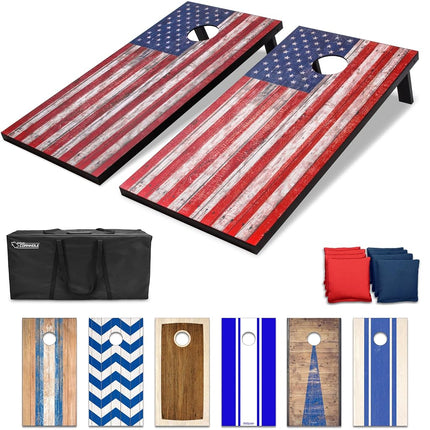 GoSports 4 x 2 ft American Flag Design Cornhole Ga