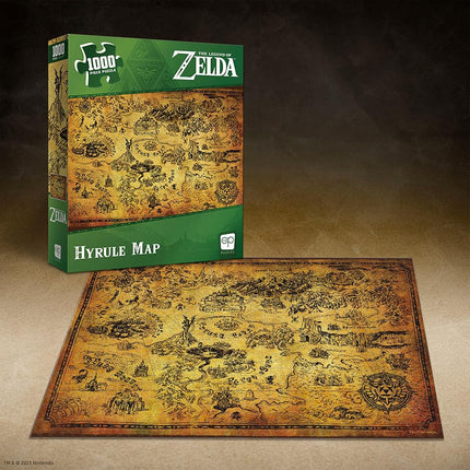 USAopoly The Legend of Zelda Hyrule Map 1000 Piece Jigsaw Puzzle | Collectible Puzzle Featuring Stylized Hyrule Map from The Legend of Zelda Video Games | Officially Licensed Nintendo Merchandise