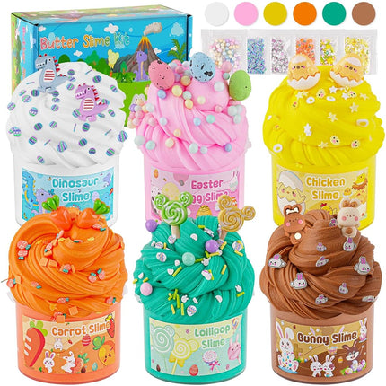 LAWOHO 6 Easter Slime Kit - Butter Slime for Child
