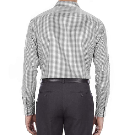 Van Heusen Men's Regular Fit Flex Collar Check Dress Shirt, Granite, 16.5" Neck 34"-35" Sleeve