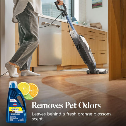 Bissell Hard Floor Sanitize Formula, 2504L, 80 Fl Oz CrossWave & Spinwave, Use on Sealed Hard Floors, Orange Bloosom