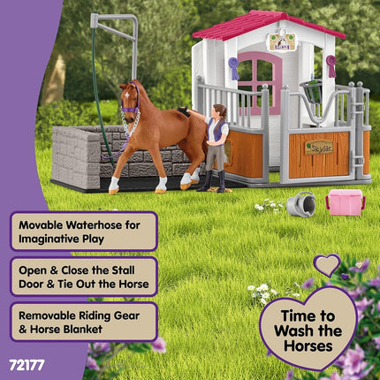 Schleich Horse Club - 28Pc Wash Area With Horse Stall - Kids 5+ | 72177