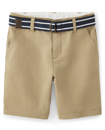 Gymboree Boys' and Toddler Belted Chino Shorts, Ta