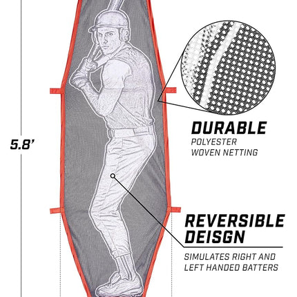 GoSports Baseball & Softball Pitching Kit - Practice Accuracy Training with Strike Zone & XTRAMAN Dummy Batter,Red