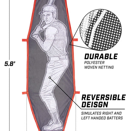 GoSports Baseball & Softball Pitching Kit - Practice Accuracy Training with Strike Zone & XTRAMAN Dummy Batter,Red