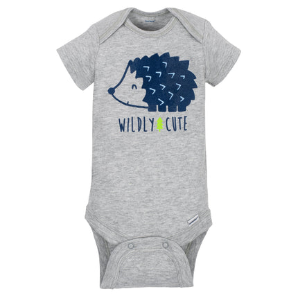 Gerber Baby Boys 5-Pack Short-Sleeve Onesies Bodysuits, Hedgehog, 3-6 Months