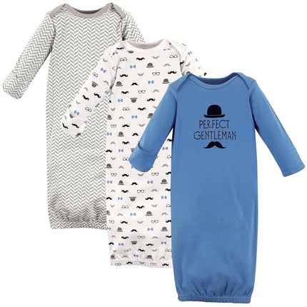 Hudson Baby Baby-Girls Cotton Gowns, Perfect Gentlemen, Preemie-Newborn