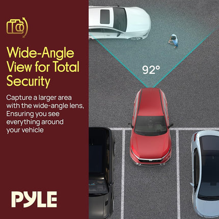 Pyle PLCM10 Rear View Backup Parking Reverse Camera, License Plate Mount, Weatherproof, Night Vision, Distance Scale Lines, Swivel Angle Adjustable Cam