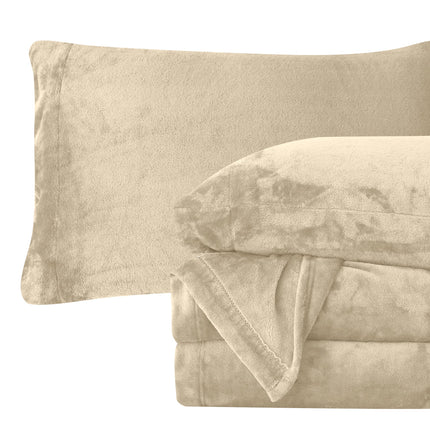 Elegant Comfort Luxuriously Soft 4-Piece Velvet Pl