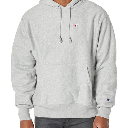 Champion Men's gf68reverse Hoody, Oxford Gray/Left Chest C Logo, S UK