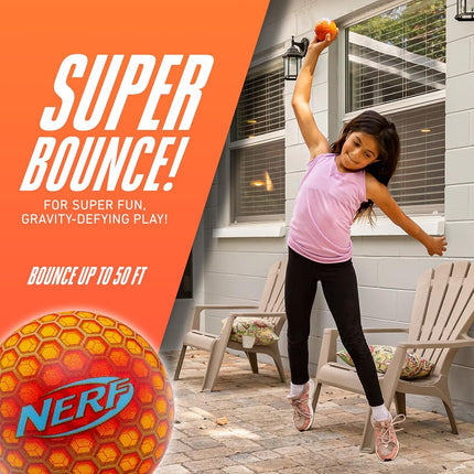 Nerf Super High Bounce Ball - 2 Pack - Kids Bouncy Ball for Games & Recreation - Durable & Lightweight - Ages 3+