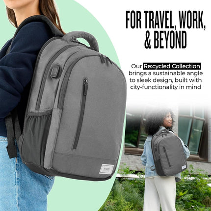 Solo Re:Define Laptop Backpack, Gray, 15.6", Gray, 15.6", Re:define Laptop Backpack