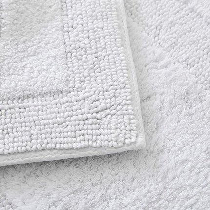 Tommy Bahama | Colección Long Branch | Alfombrilla de baño - 100% Algodón, Reversible, Fácil cuidado lavable a máquina, 21 x 34, Blanco