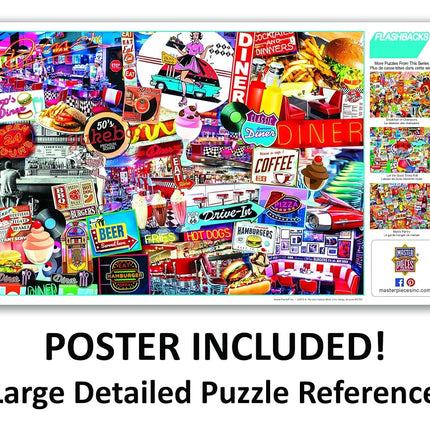 MasterPieces - 1000 Piece Jigsaw Puzzle, Quick Stop Diner, Fun for Adults, Family, Kids, Non-Glare Finish, 19.25" x 26.75"