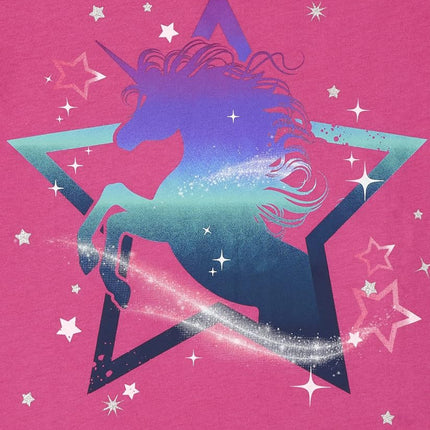 The Children's Place Girls Short Sleeve Graphic T- Shirt, Unicorn/Unicorn Rainbow/Unicorn Star, Small