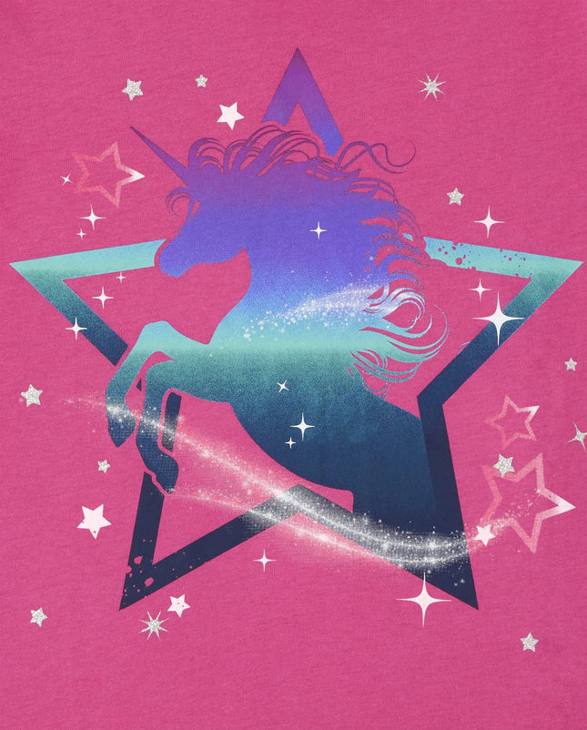 T-shirt graphique à manches courtes The Children's Place pour filles, Licorne/Arc-en-ciel Licorne/Étoile Licorne, Petit