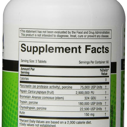 Medizym, Systemic Enzyme Formula, 200 Tablets