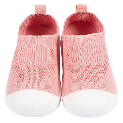 Gerber Zapatillas de punto elásticas sin cordones para bebé unisex, niño y niña, zapatos de cuna, rosa, 8 Toddler