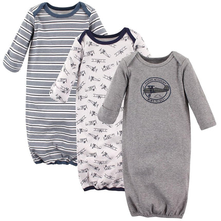 Hudson Baby Baby-Girls Cotton Gowns, Aviation, Preemie-Newborn