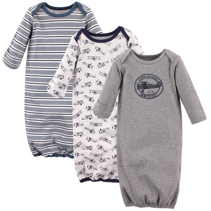 Hudson Baby Baby-Girls Cotton Gowns, Aviation, Pre