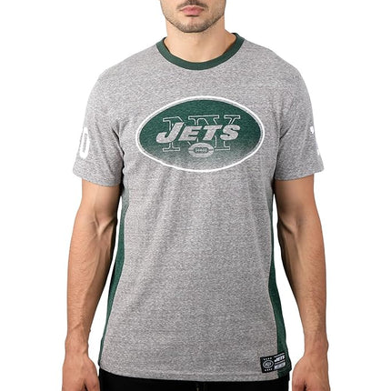 Ultra Game NFL Mens Vintage Ringer Short Sleeve Tee Shirt Gray