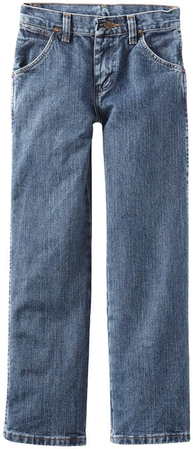 Wrangler Boys' Cowboy Cut Relaxed Fit Jean, Subtle Worn Denim, 8 Slim
